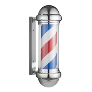 Brijačka berberska reklama Eurostil Barber Pole Srebrna - 68 cm