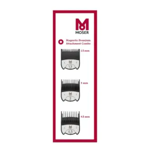 Češljić za mašinicu magnetni Moser 1,5, 3 i 4,5 mm - Set 3 kom (Outlet)