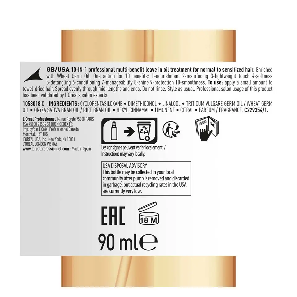 Ulje za jako oštećenu kosu Loreal SE Absolut Repair 10 u 1 - 90 ml (R) - Slika 3