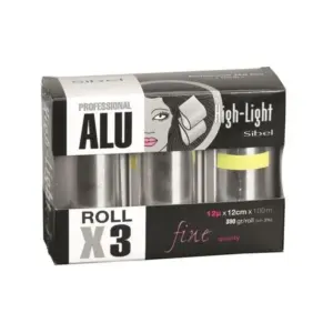 Folija za pramenove Aluminijska Sibel 12 my 12 cm - 3 rolne 100 m