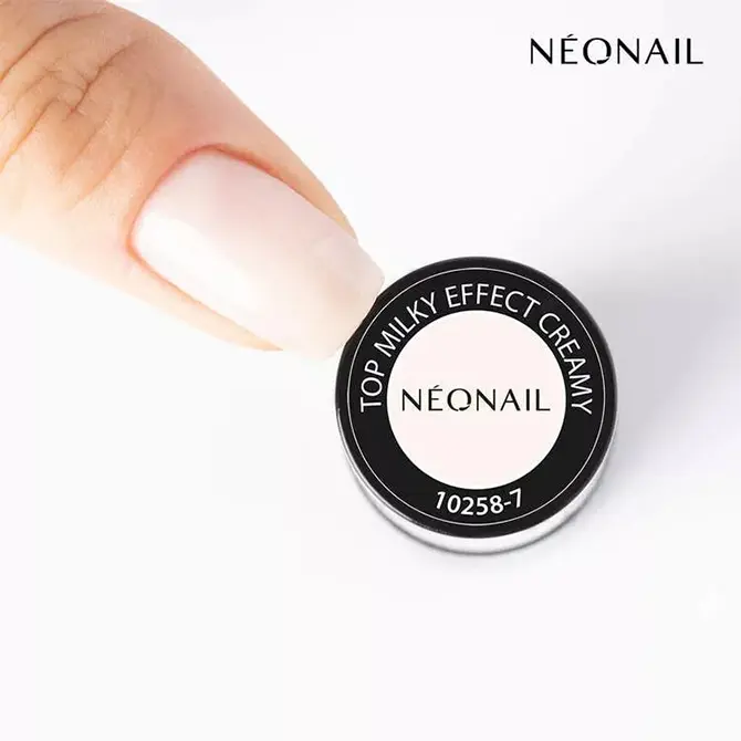 Završni sjaj za UV gel lak NeoNail Hybrid 7,2 ml - Top Milky Effect Creamy - Slika 2
