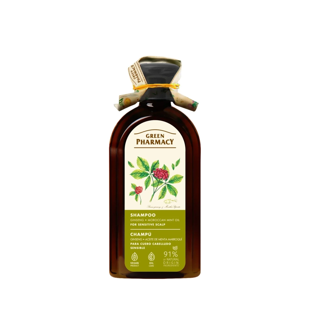 Šampon za osjetljivo vlasište Green Pharmacy 350 ml - Ginseng and Moroccan Mint Oil