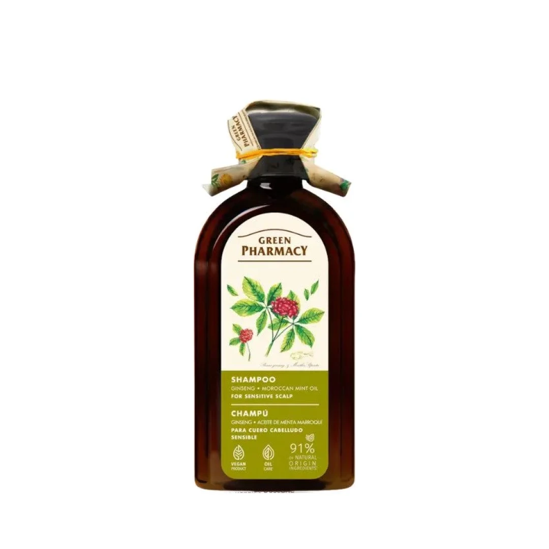 Šampon za masnu kosu Green Pharmacy 350 ml - Ginseng and Moroccan Mint Oil (X)