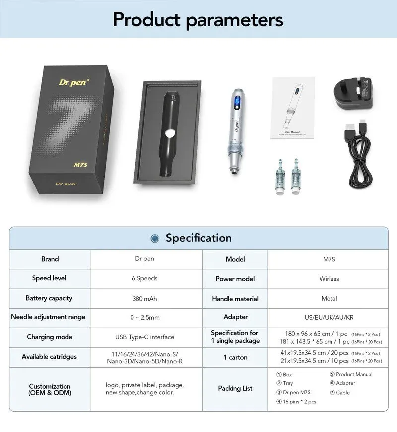 Derma Pen Microneedling Dr.pen M7S Sivi - Bežični - Slika 3
