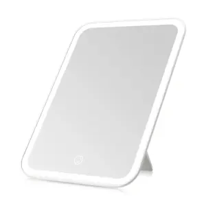 Ogledalo Smile LED 3 baterije + Usb C s postoljem 17 x 24 cm - Bijelo (X)