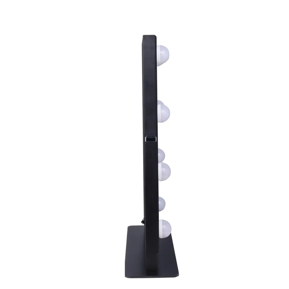 Ogledalo Smile Hollywood x 9 lampi Usb DC stolno 23 x 30 cm - Crno (N) - Slika 4