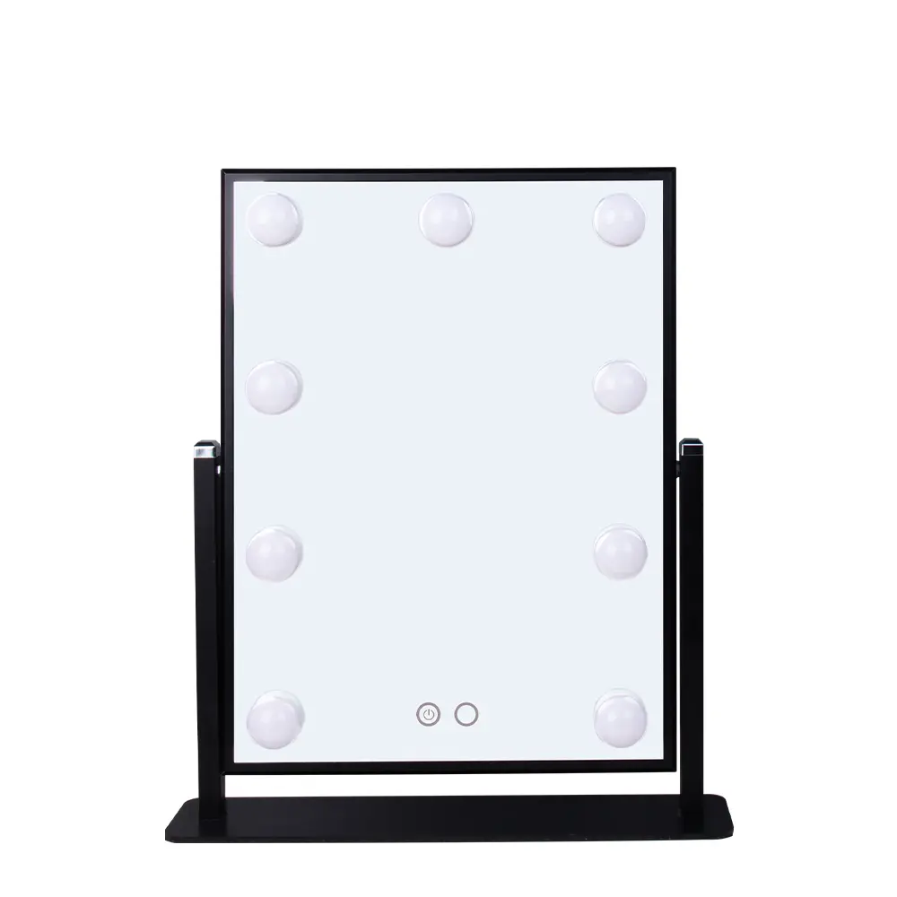 Ogledalo Smile Hollywood x 9 lampi Usb DC stolno 23 x 30 cm - Crno (N) - Slika 2