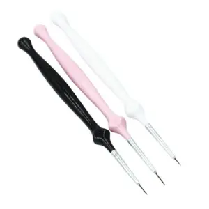 Kist za Nail Art Sina Set 3 kom - Crni, bijeli rozi