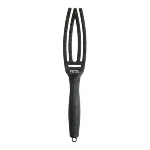 Četka za raščešljavanje Olivia Garden FingerBrush Boar&Nylon - Full Black Small