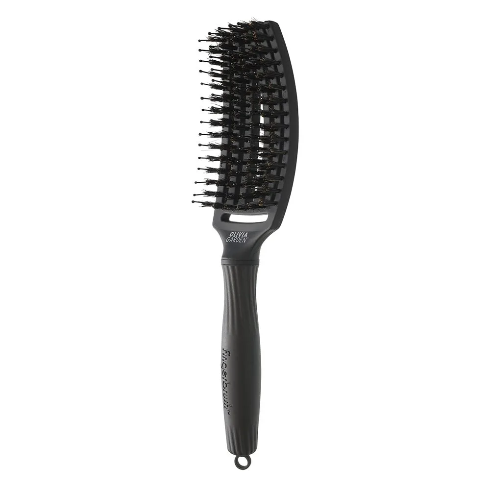 Četka za raščešljavanje Olivia Garden FingerBrush Boar&Nylon - Crna Medium (N) - Slika 2