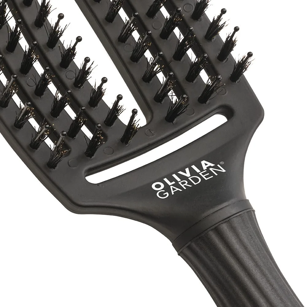 Četka za raščešljavanje Olivia Garden FingerBrush Boar&Nylon - Crna Medium (N) - Slika 3