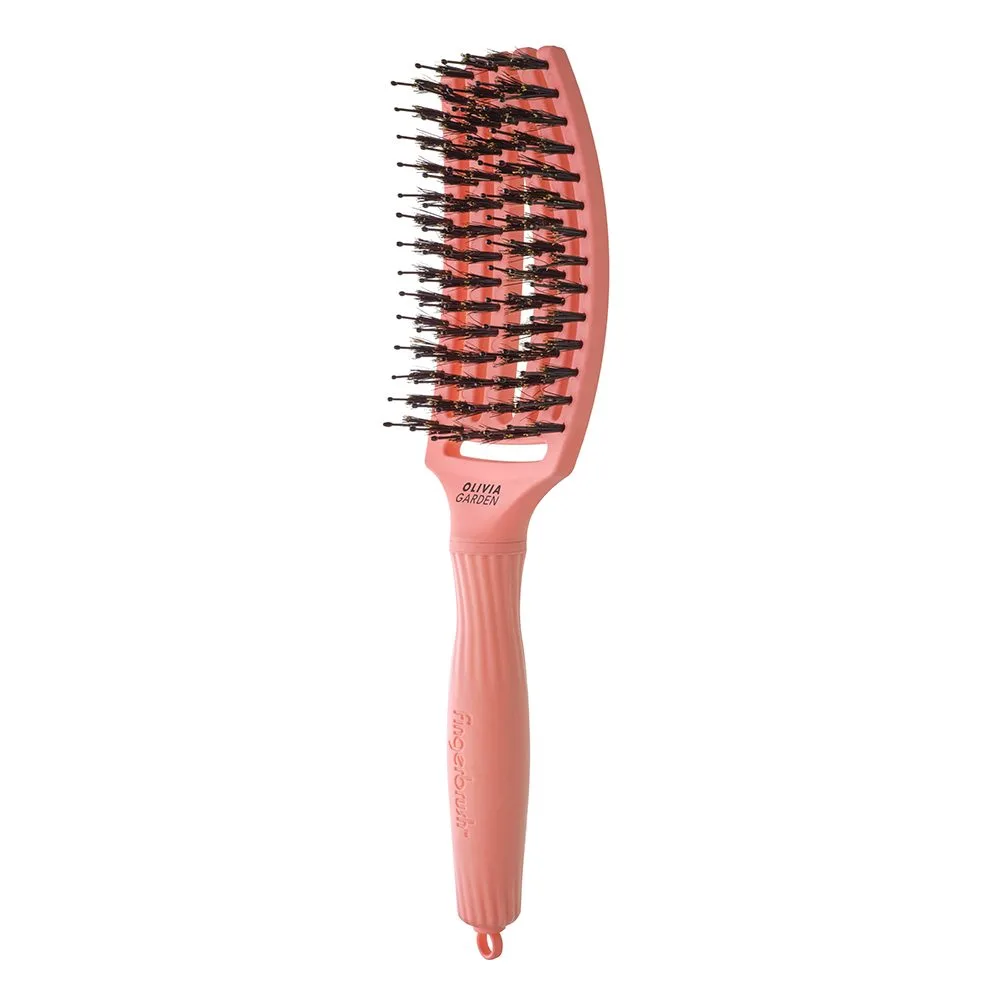 Četka za raščešljavanje Olivia Garden FingerBrush Boar&Nylon - Radiant Peach - Slika 4