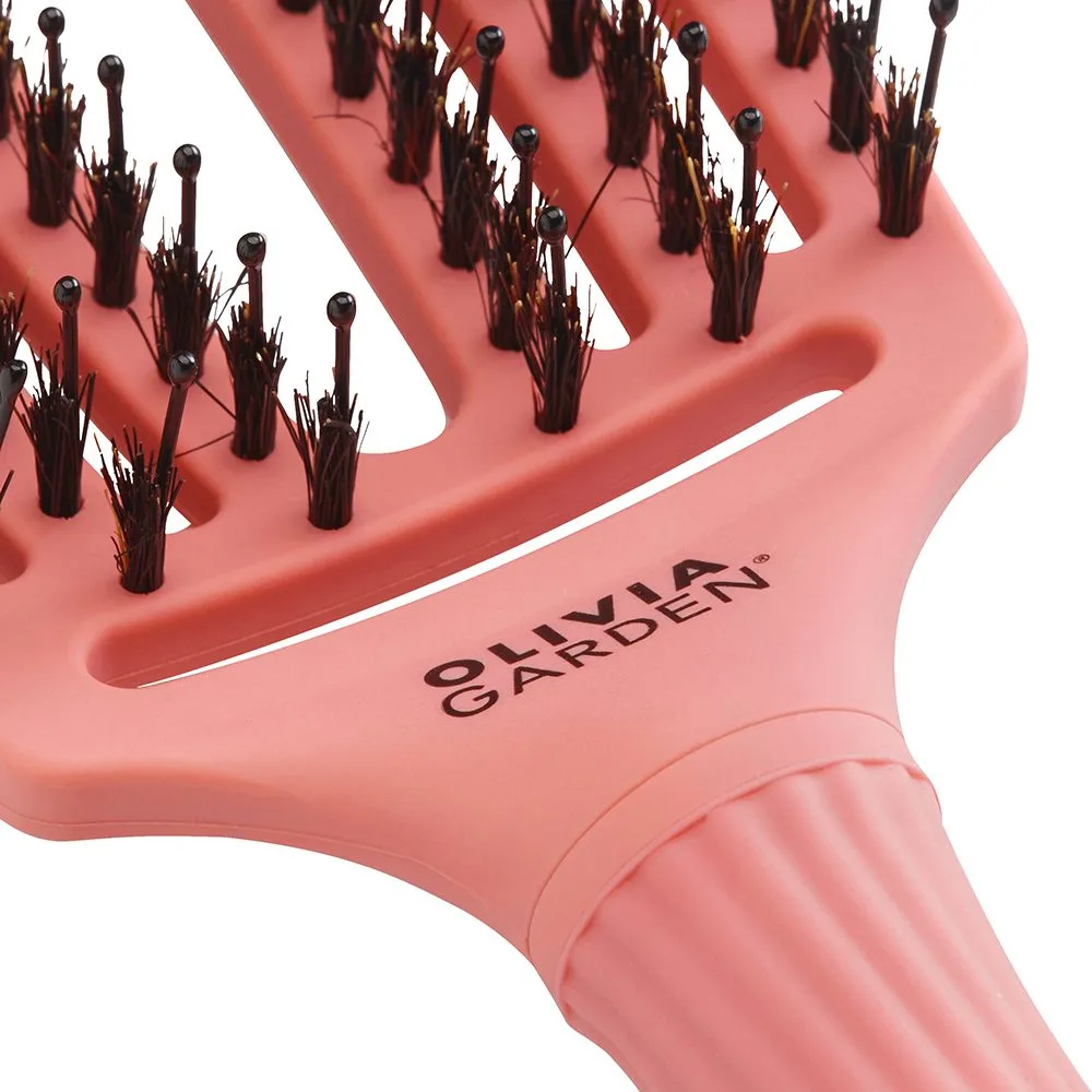 Četka za raščešljavanje Olivia Garden FingerBrush Boar&Nylon - Radiant Peach - Slika 2