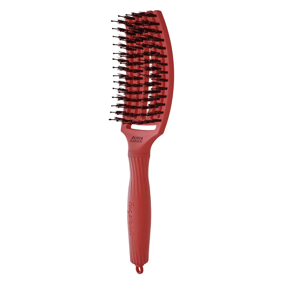 Četka za raščešljavanje Olivia Garden FingerBrush Boar&Nylon - Red Confidence - Slika 3