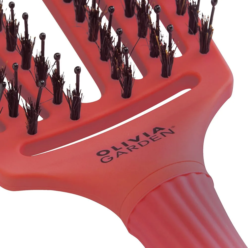 Četka za raščešljavanje Olivia Garden FingerBrush Boar&Nylon - Red Confidence - Slika 2