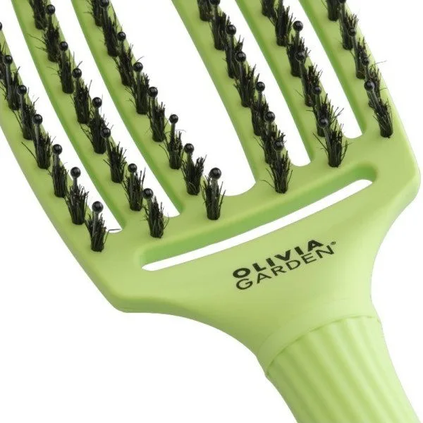 Četka za raščešljavanje Olivia Garden FingerBrush Boar&Nylon - Green Pistachio - Slika 2