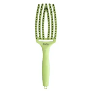Četka za raščešljavanje Olivia Garden FingerBrush Boar&Nylon - Green Pistachio