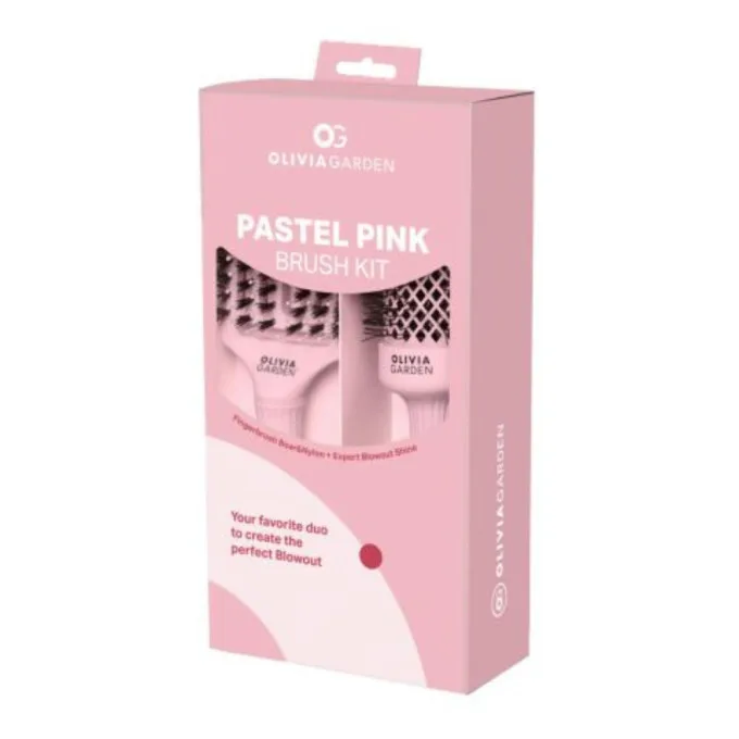 Četka za feniranje i četka za raščešljavanje Olivia Garden Pastel Pink - Set 2 u 1 (X) - Slika 2
