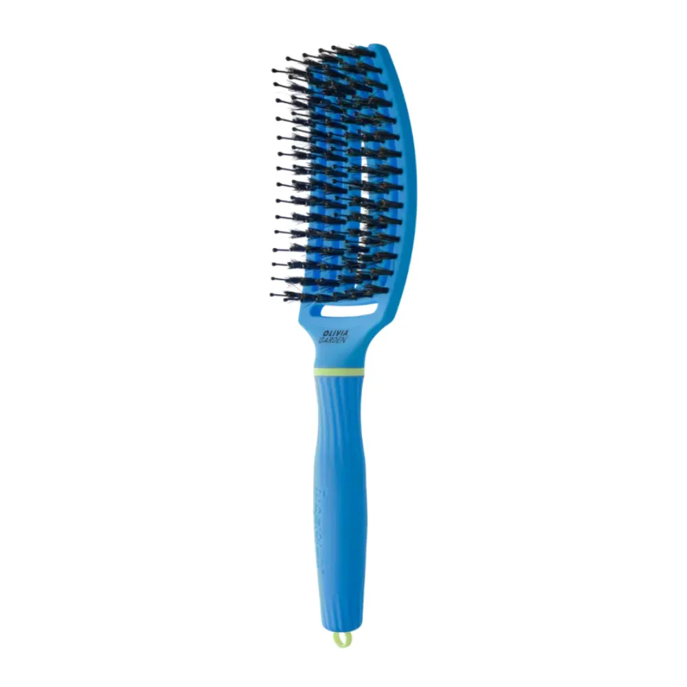 Četka za raščešljavanje Olivia Garden FingerBrush Boar&Nylon - Turbo Blue - Slika 2