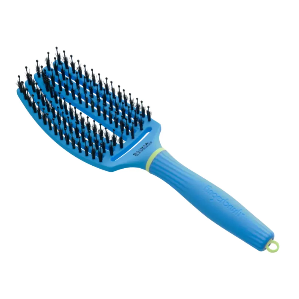 Četka za raščešljavanje Olivia Garden FingerBrush Boar&Nylon - Turbo Blue - Slika 3