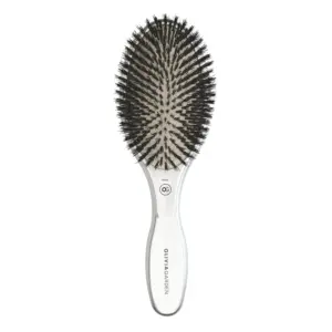 Četka za raščešljavanje Olivia Garden Expert Care Oval Boar Bristles - Silver