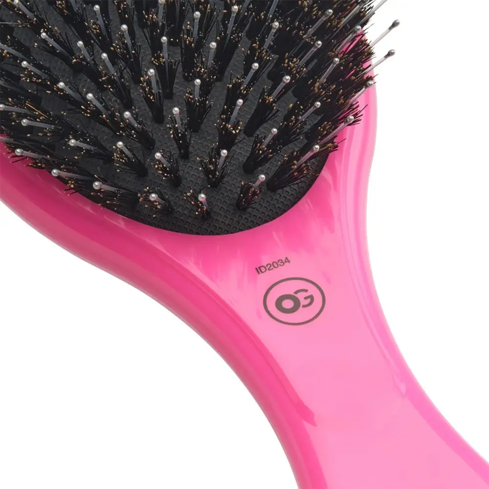 Četka za raščešljavanje Olivia Garden Expert Care Oval Boar&Nylon Bristles - Pink - Slika 2