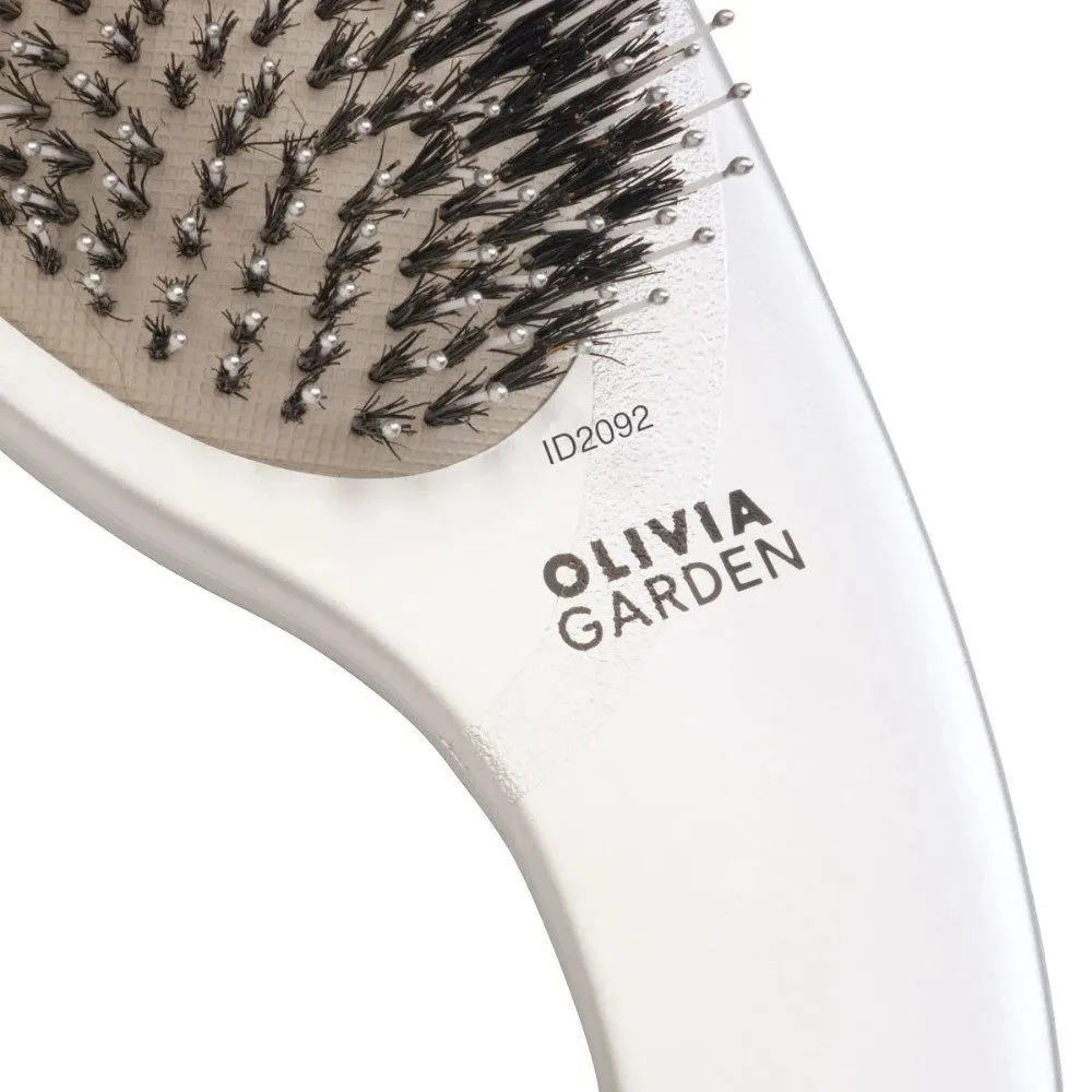 Četka za raščešljavanje Olivia Garden Expert Care Curve Boar Bristles - Silver - Slika 2