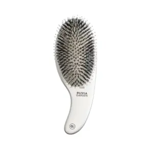 Četka za raščešljavanje Olivia Garden Expert Care Curve Boar Bristles - Silver