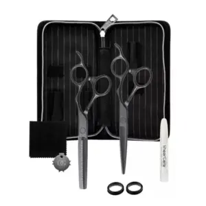Makaze za šišanje Olivia Garden Silkcut Pro Matt Black Set - 5,75'' + 6,35''