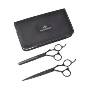 Makaze za šišanje Olivia Garden Silkcut Pro Matt Black Set - 6,50'' + 6,35''