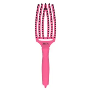 Četka za raščešljavanje Olivia Garden Fingerbrush Nylon Mix - Hot Pink