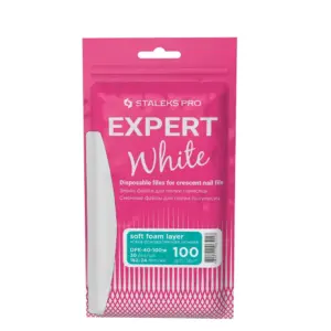 Turpija za nokte Staleks Expert Samoljlepljiva Soft White Polumjesec 100# - 30 kom