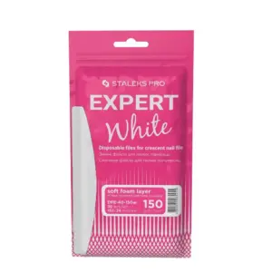 Turpija za nokte Staleks Expert Samoljlepljiva Soft White Polumjesec 150# - 30 kom