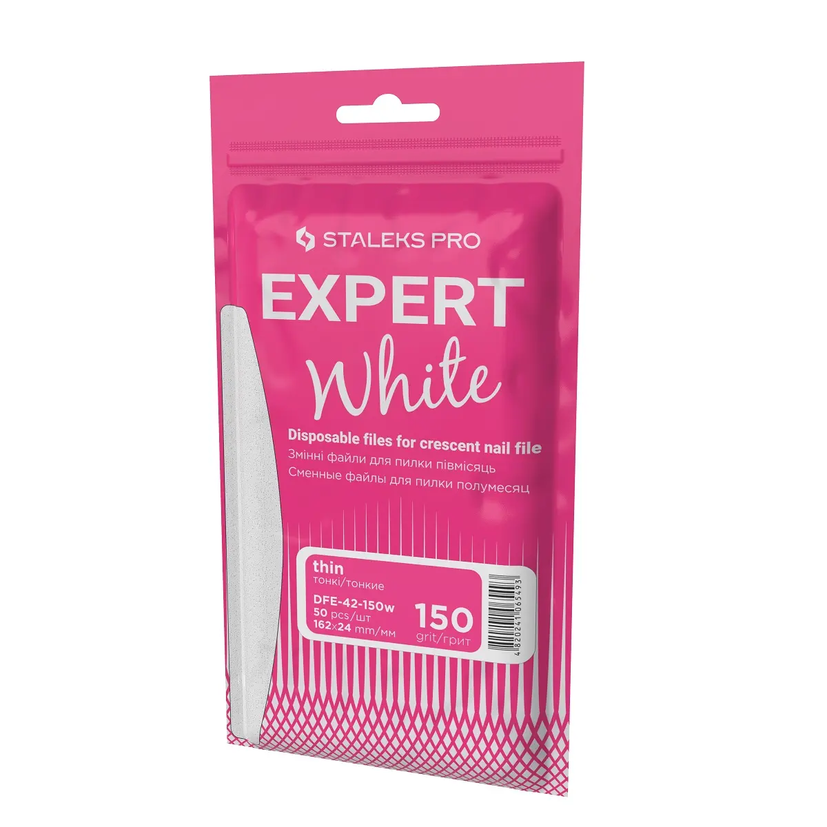Turpija za nokte Staleks Expert Samoljepljiva Thin White Polumjesec 150# - 50 kom - Slika 4
