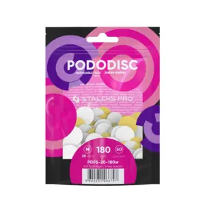 Brusni papir za pedikuru Staleks Podo Disk M - 20 mm Soft White 180 grit - 50 kom