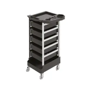 Kolica za pribor Arrigo Crna 5 ladica metal, pvc - Luxura II