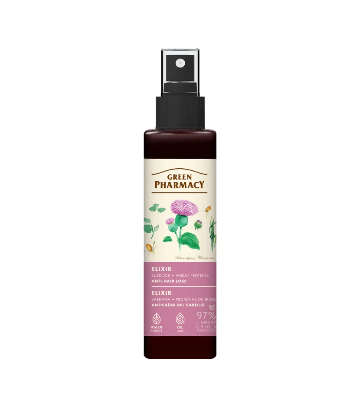 Eliksir protiv opadanja kose Green Pharmacy 150 ml - Burdock and Wheat Proteins
