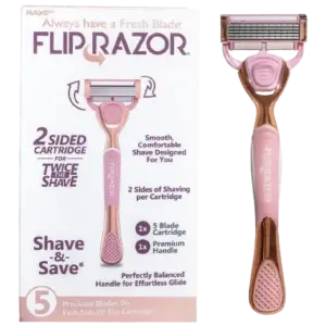 Brijač Flip Razor + dvostrani žilet s 5 oštrica - Lady