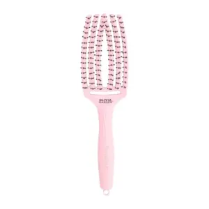 Četka za raščešljavanje Olivia Garden FingerBrush Nylon Double - Pastel Pink