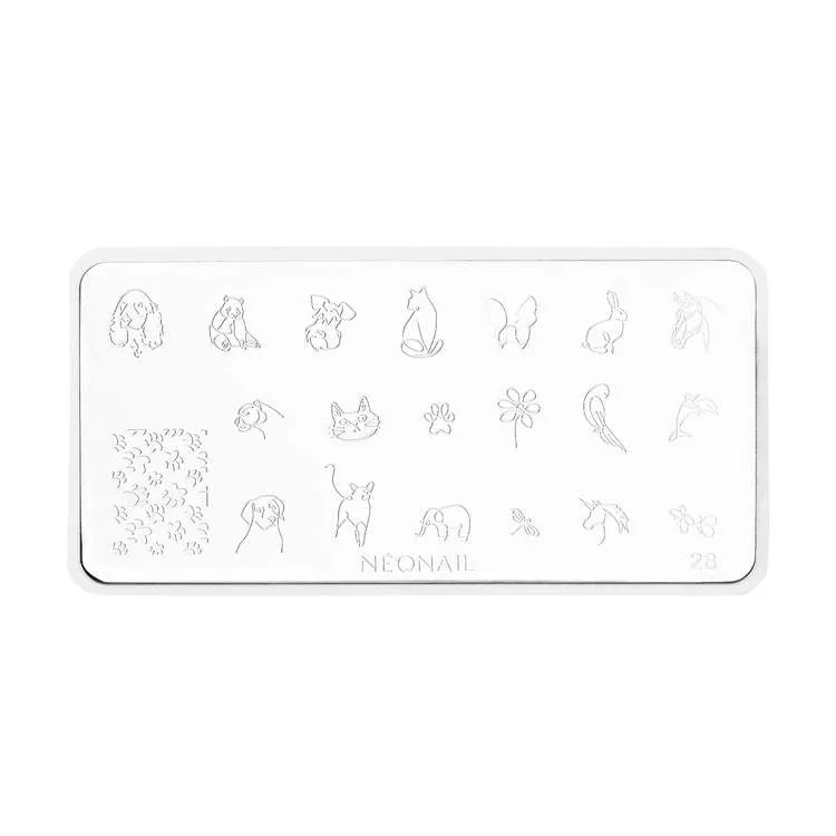 Šablon za nokte za pečate NeoNail Stamping plate - 28 (Outlet) - Slika 2