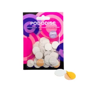 Brusni papir za pedikuru Staleks Podo Disk S - 15 mm White 240 grit - 50 kom
