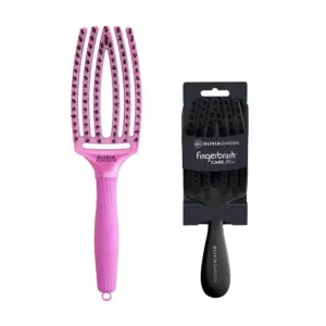 Četka za raščešljavanje Olivia Garden Fingerbrush Kids Mini - Black + Venus Pink (X)