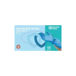 Rukavice Nitril Double Safe bez pudera Plave 100 kom - S