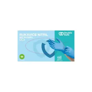 Rukavice Nitril Double Safe bez pudera Plave 100 kom - M