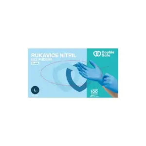 Rukavice Nitril Double Safe bez pudera Plave 100 kom - L