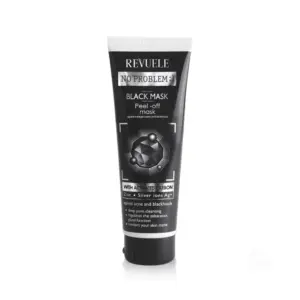 Maska za lice sa aktivnim ugljenom Revuele No Problem Peel-off 80 ml - Black Mask
