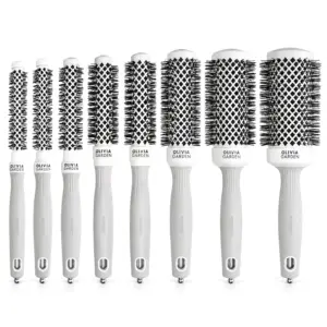 Četka za feniranje Olivia Garden Expert Blowout Shine White & Grey