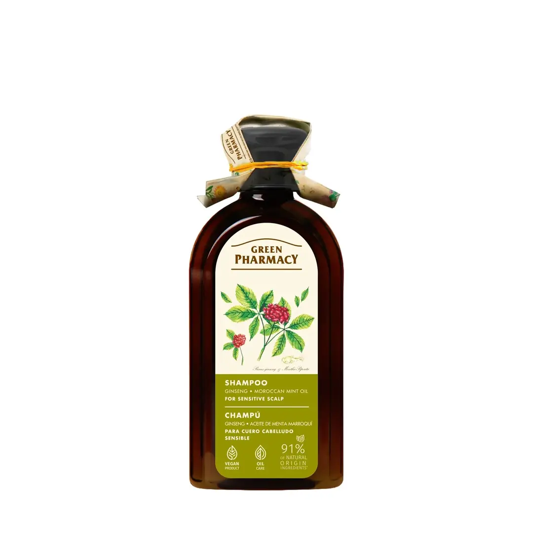Šampon za osjetljivo vlasište Green Pharmacy 350 ml - Ginseng and Moroccan Mint Oil