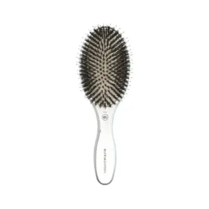Četka za raščešljavanje Olivia Garden Expert Care Oval Boar&Nylon Bristles - Silver (X)