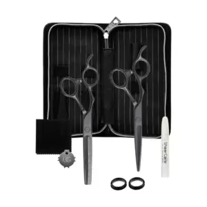 Makaze za šišanje Olivia Garden Silkcut Pro Matt Black Lijeve Set - 5,75'' + 6,35''
